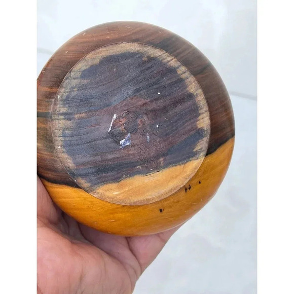 Vintage Wooden Bud Vases Hand Turned Wood Decorations Brown 4"x8.5" - Picture 7 of 7